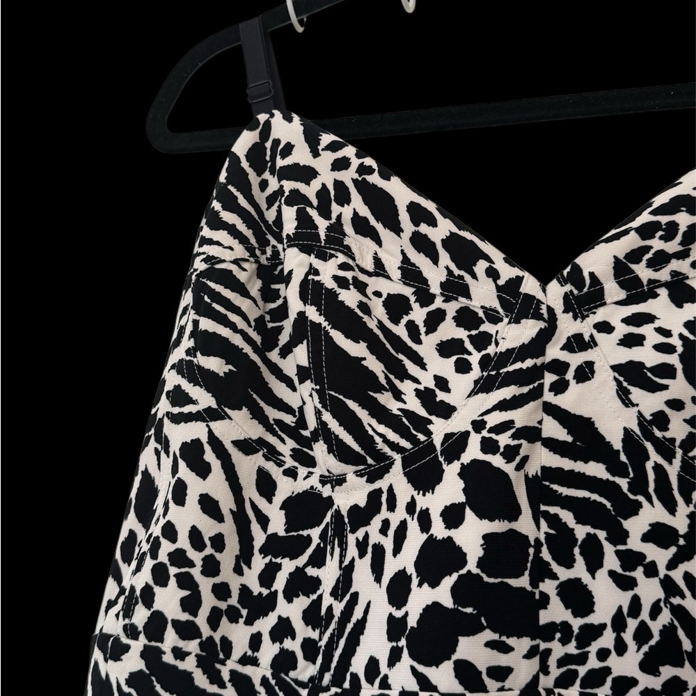 Sergio Hudson Elegant Black and White Print Midi Dress size XL - Picture 5 of 7